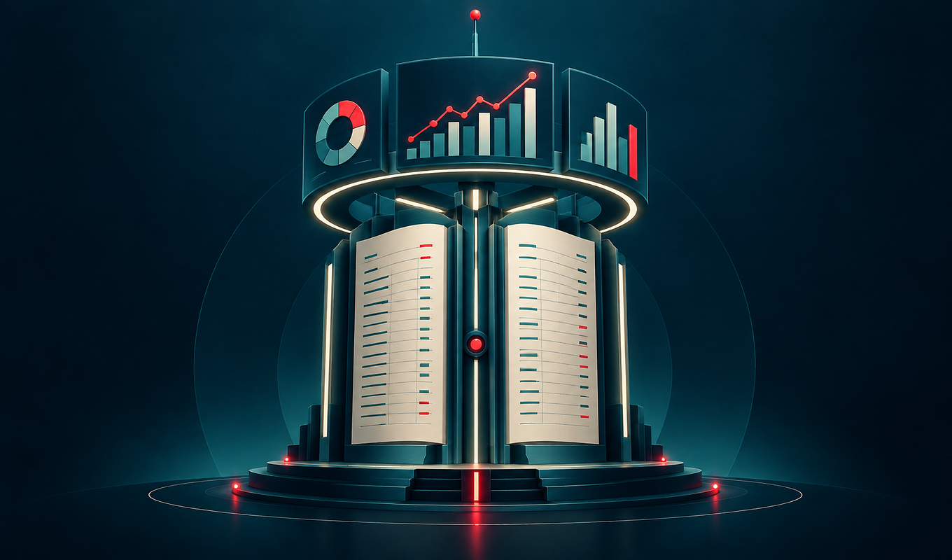Dimensional dark visualization of accounting records and financial analytics