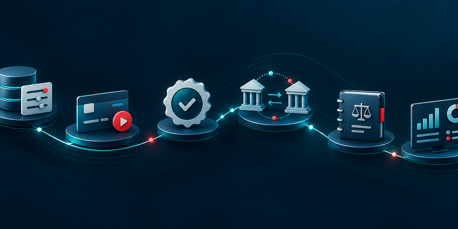 Six distinct controlled stages across an end-to-end treasury operating model